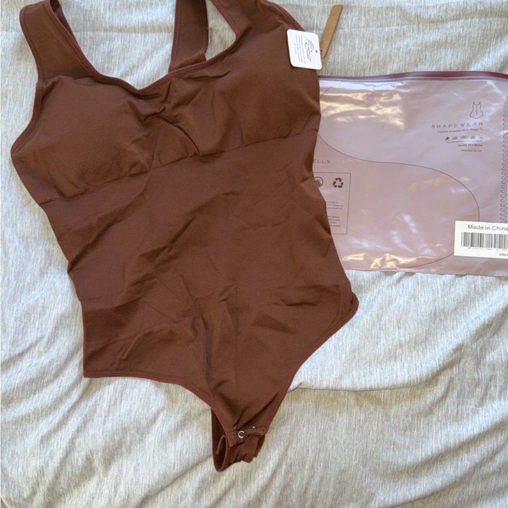 Brown Snatching Body Suit with low back